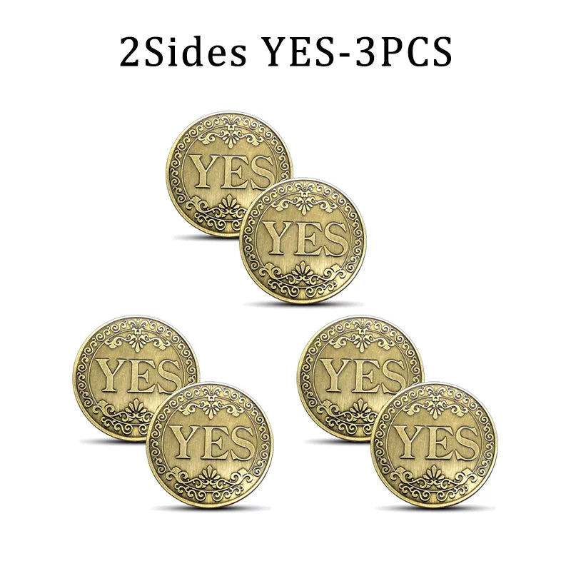 YES NO Decision Coins Magic Coin Collections Good Luck Vintage Antique Bronze Wish Lucky Coin US Coins Commemorative Gold Coi