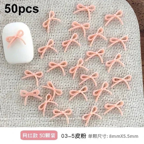 French Ribbons Colorful Resin Cute Bowknot Charm Leopard Print Bow Tie Nail Art Decorations Manicure Tools Accessories Wholes