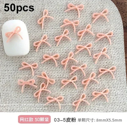 French Ribbons Colorful Resin Cute Bowknot Charm Leopard Print Bow Tie Nail Art Decorations Manicure Tools Accessories Wholes