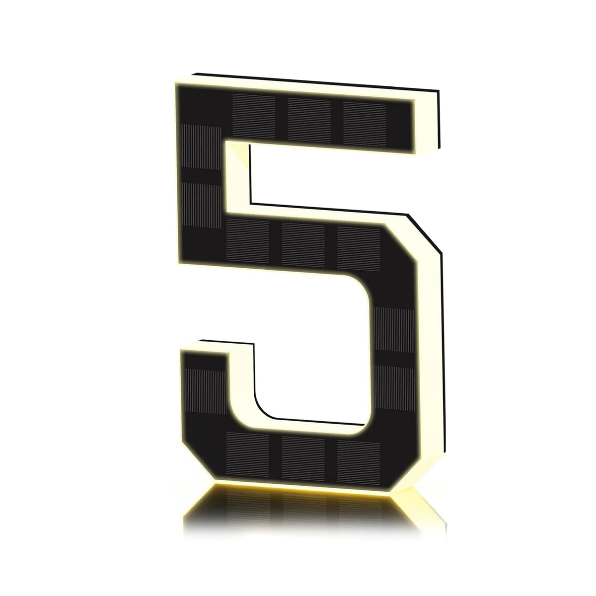 Personalized Solar Powered Address Number Waterproof Modern Address Number for Outside House Light Up Courtyard Hotel Bar - 5