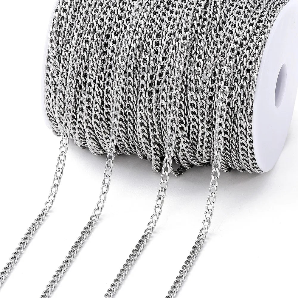 2Meters/Lot Stainless Steel Chains Gold Color Chain for Jewelry Making DIY Necklace Bracelet Accessories Lips Beads Beaded Ch