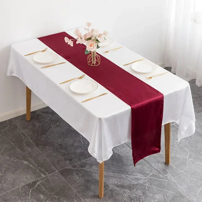 Satin Table Runner Wedding Decoration For Modern Birthday Party Hotel Show Banquet Luxury Design Nice Pattern Wholesale - Bur