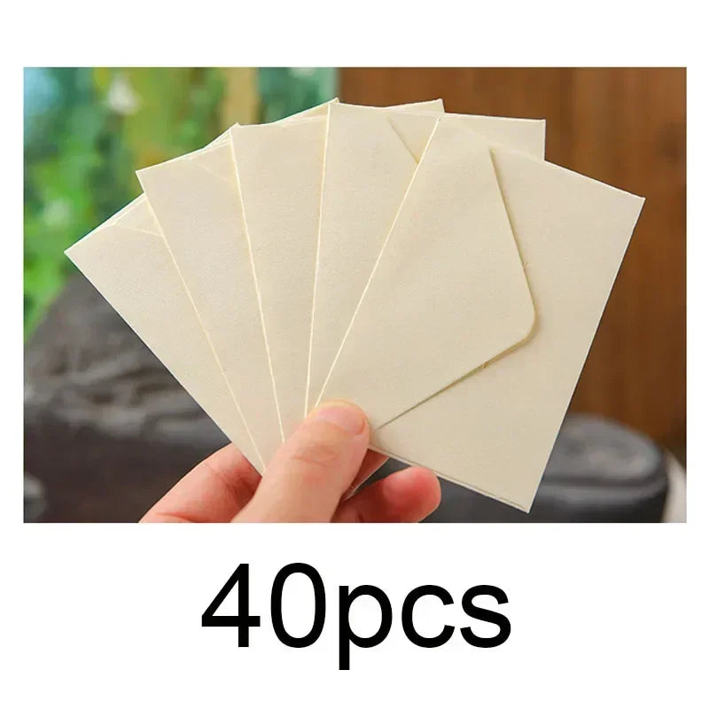 20/40/80PCS Classical White Black Kraft Blank Mini Paper Window Envelopes Wedding Invitation Envelope Gift Envelope - White-4