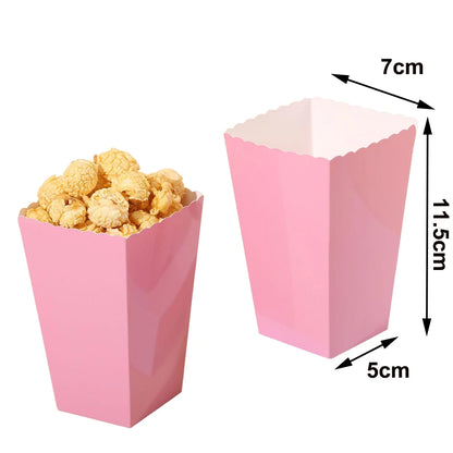 6/12/24 Solid Color Paper Food Trays Disposable Food Boat Black White Blue Yellow Popcorn Box Baby Showe Birthday Party Suppl