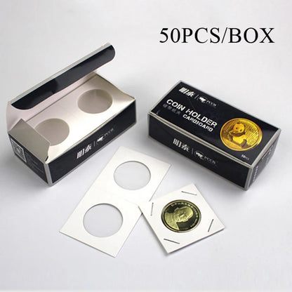 Coin Holders Stamp Holder Cover Square Cardboard Case Coin Supplies Storage Coin Album Collection Clip 12 Specifications Flip