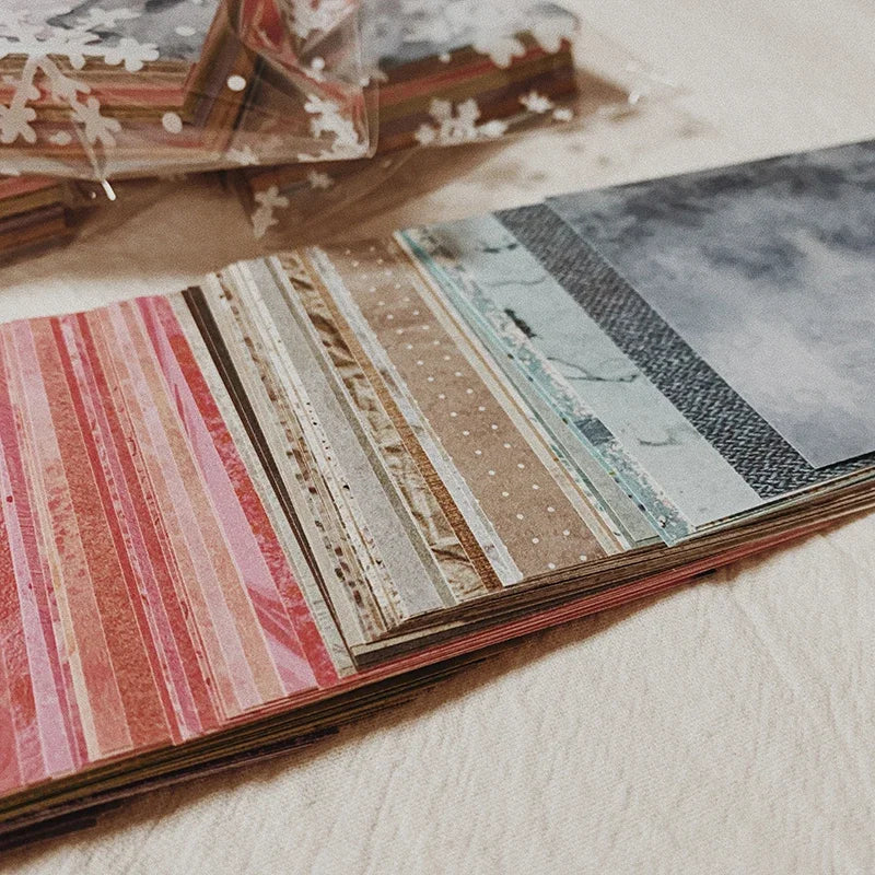 150 Sheet Rainbow Color Texture Background Small Craft Paper Junk Journal Ephemera Album Collage Scrapbooking Material Paper 