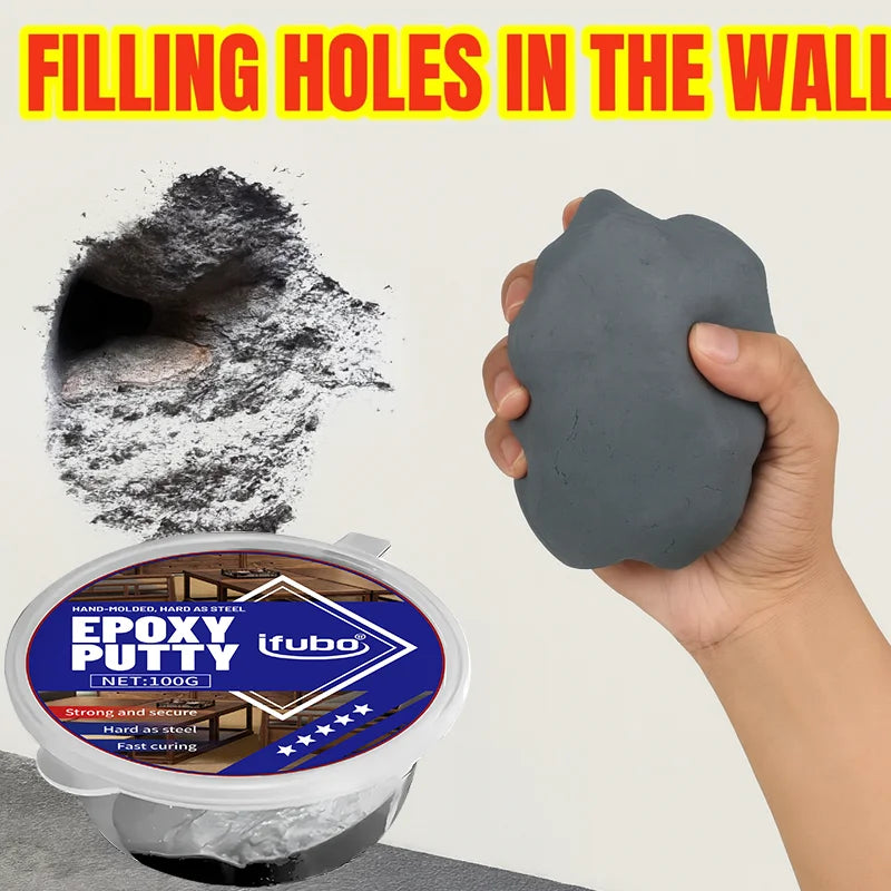Ifubo 100G Epoxy Putty Repair Paste High Hardness Waterproof Fast Cure For Metal Plastic Wood Pipe Crack