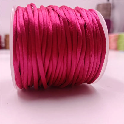 2mm Colorful Rattail Satin Cord Thread Chinese Knot Macrame Bracelet Braided String DIY Tassels Beading Thread 10-225meters -