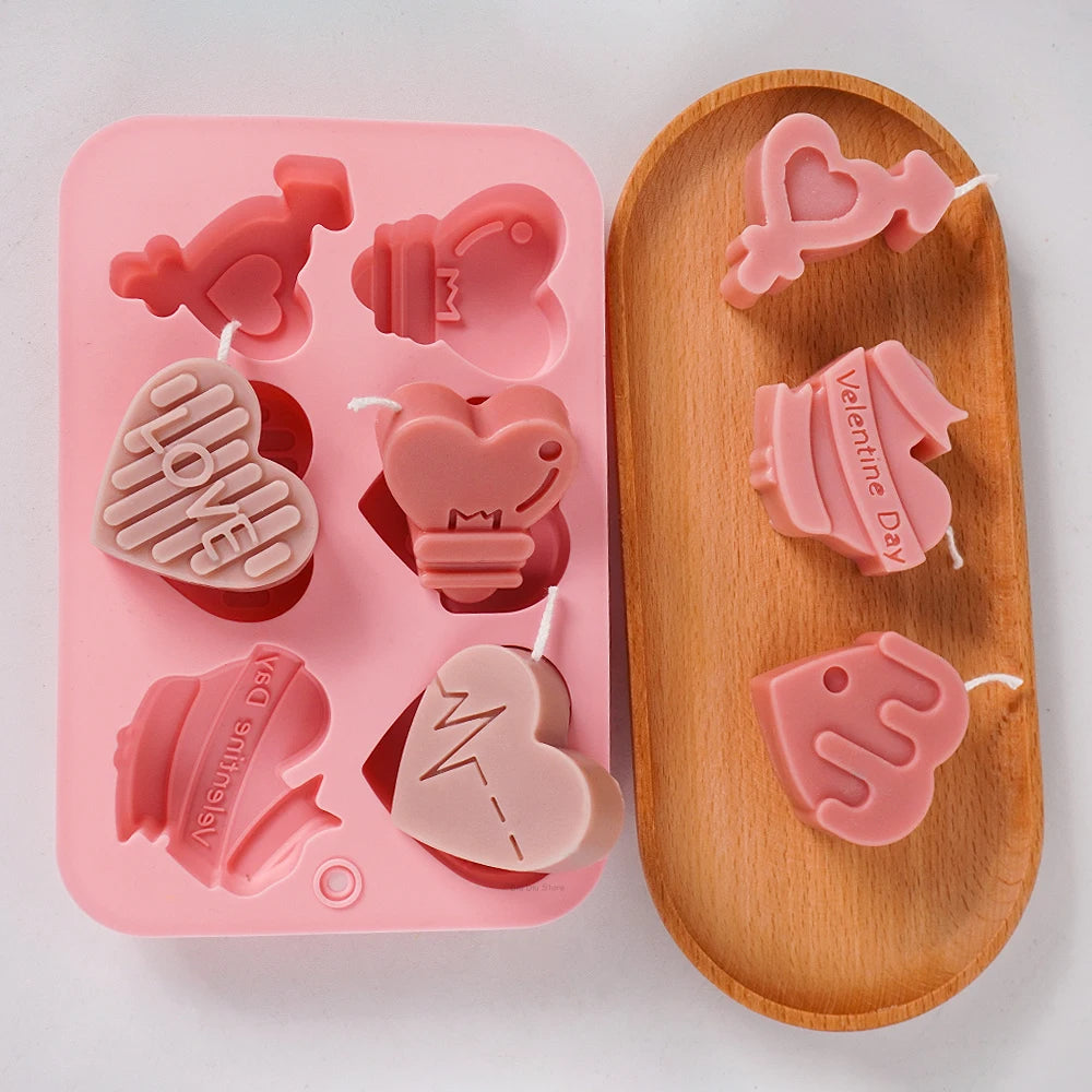 New kinds Heart Shape Silicone Soap Mold DIY Handmade Angel Love Cake Chocolate Baking Molds Aromath Soap Candle Crafts Makin