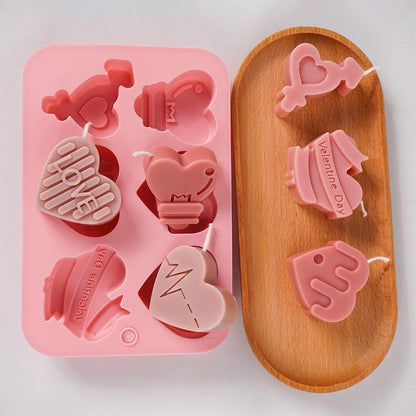 New kinds Heart Shape Silicone Soap Mold DIY Handmade Angel Love Cake Chocolate Baking Molds Aromath Soap Candle Crafts Makin