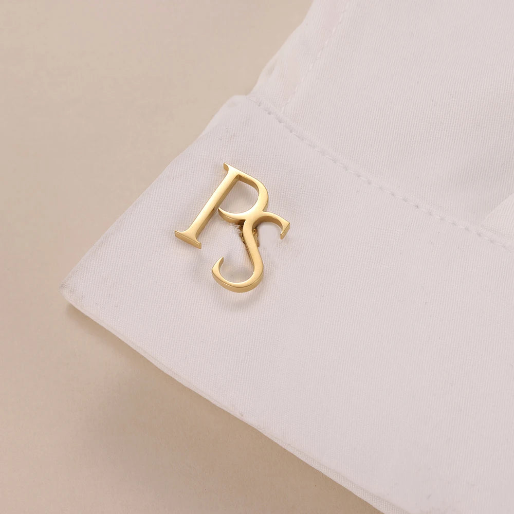Personalized Initial Cufflinks Custom Monogram Letter Cuff Links for Men Valentine's Day Romantic Gift Engraved Name Initia