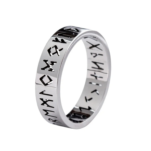 Vintage 6mm Out Odin Norse Viking Amulet Rune Rings for Men Words Ring Wedding Jewelry Valentine's Gifts