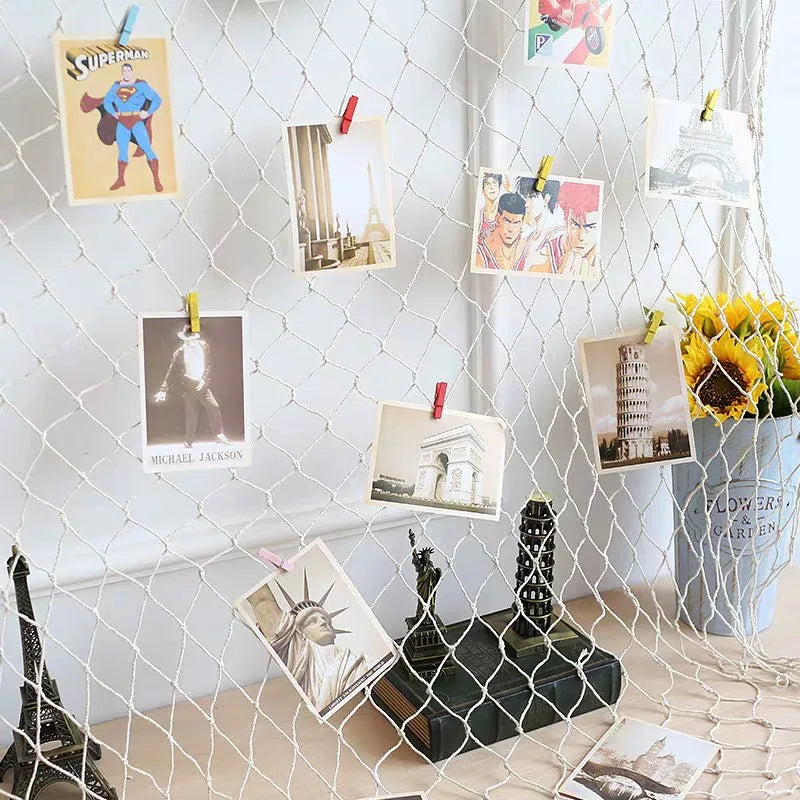Fishing Net Wall Hangings Ornament Studio Prop Room Home Decoration Mediter Sea Stickers Marine Over The Garden Crafts Nautic