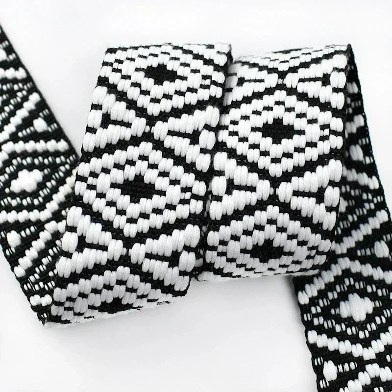 5/10M Meetee 38mm Jacquard Webbing Cotton Ribbon for Bag Shoulder Straps Clothing Braid Belt DIY Luggage Sewing Accessories