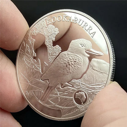 4cm Australia Souvenir Coins Koala Saltwater Crocodie Kangaroo Snake Animal Elizabeth Souvenir Gifts - KOOKABURRA