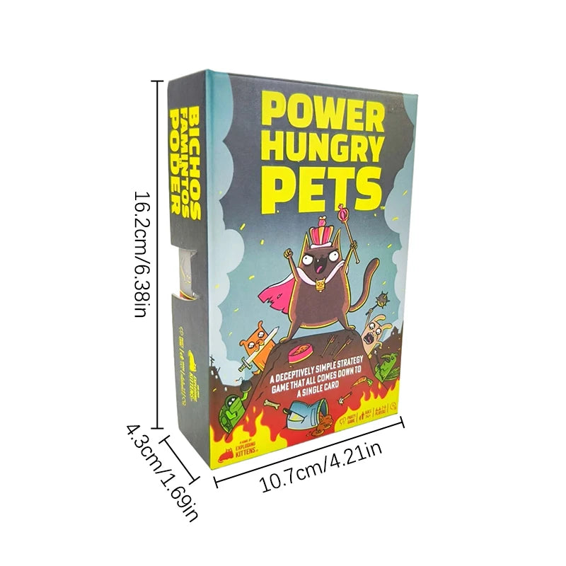 Power Hungry Pets Card Game Board Game Family Party Strategy Cards Games Party Card Challenging Strategy Game - 1Box