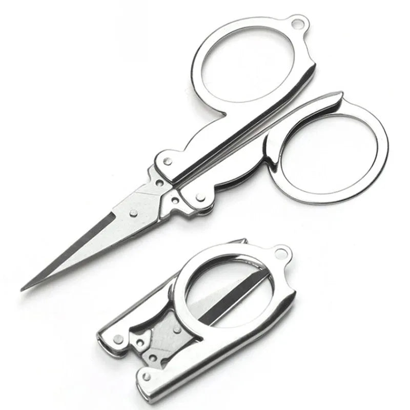 Stainless Steel Foldable Sissors Portable Student Handmade Crafts Scissors Stationery Office DIY School Supplies
