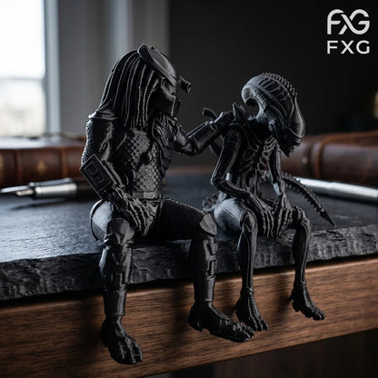 Sci-Fi Alien Creature Figurine Ornament, Office Desk Supplies, Dark Sci-Fi Style Desk Decor Accent