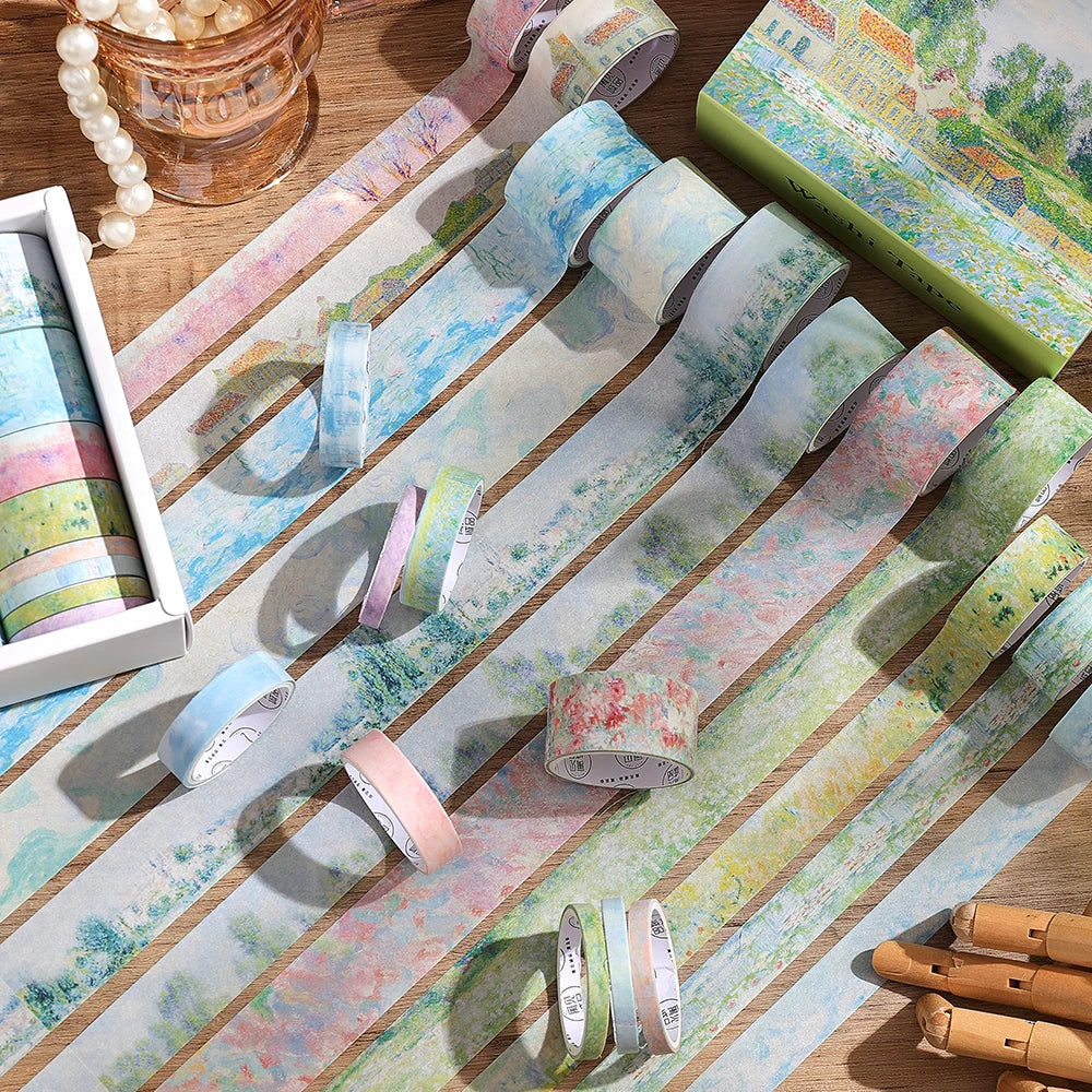 20 rolls Vintage Garden Painting Washi Tape Set 2M(2.2yards) Long Masking Tapes For Scrapbooking Journaling Planner Notebook
