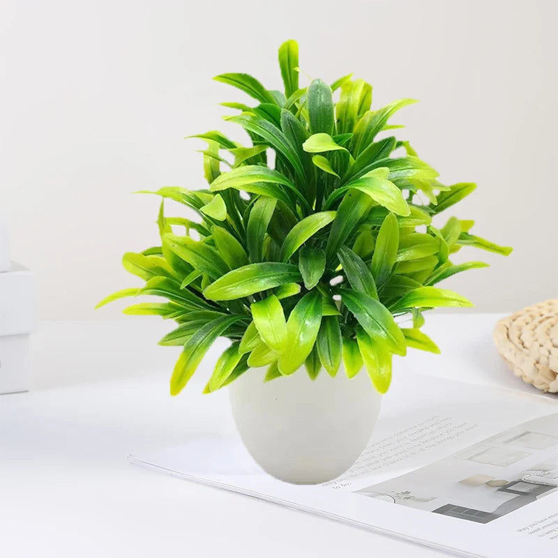Artificial Bonsai Plant Window Sill Office Table Desktop Decoration Plastic Fake Plant Potted Home Decor