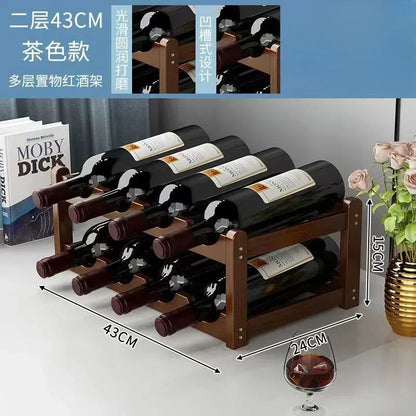 Red WineRack Decoration Household Grid Wine Display Rack Table Creative WineBottle rack Simple wine Cabinet Assemble StorageR