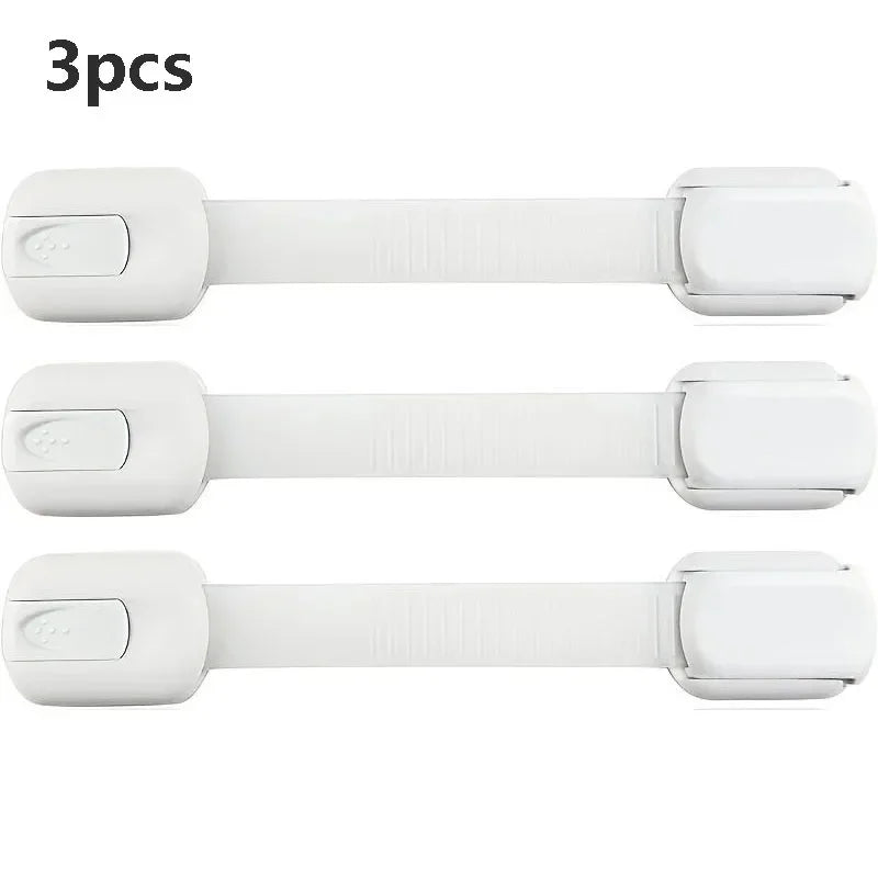 Baby Safety Lock Drawer Child Safety Cabinet Locks Adhesive Cabinet Drawer Door Latches Baby Safe Straps - 3PCS