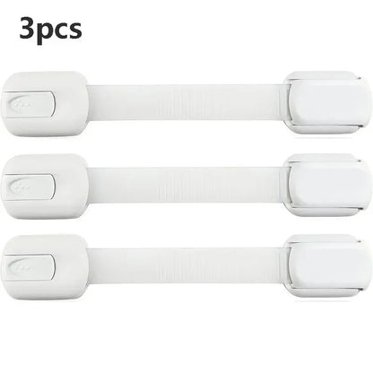 Baby Safety Lock Drawer Child Safety Cabinet Locks Adhesive Cabinet Drawer Door Latches Baby Safe Straps - 3PCS