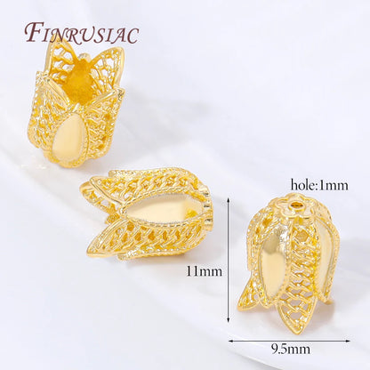 18K Gold Plated Brass Bead Caps,Tassel End Caps For Jewelry Making Findings,DIY Necklaces&Bracelets Accessories