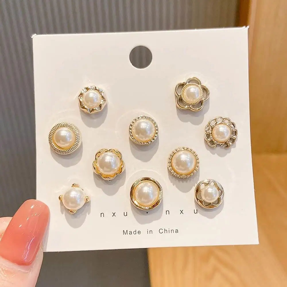 10pcs Collar Needle Buckle Fixed Pin 2025 Trendy Jewelry Gift For Women Brooch Fashion No Punching Magnetic Buckles For Shirt