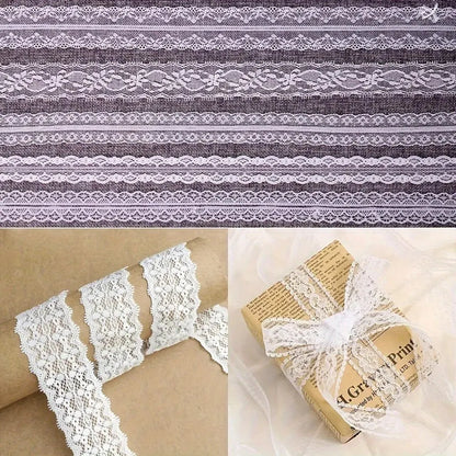 Wedding Decoration, White Lace Ribbon Trim, 10.9 Yards for Gift Wrapping, Sewing Crafts, Dress Decoration, Wedding Decor