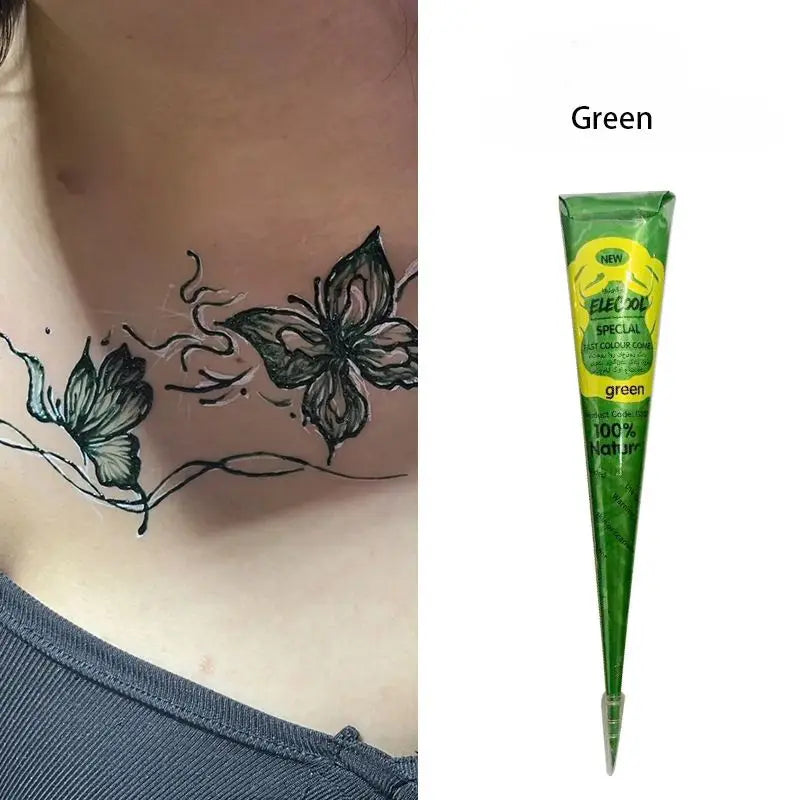 Natural Temporary Flash Tattoo Paste Black Henna For DIY Tattoo Sticker Body Paint Tattoo Cream Indian Wedding Henna Tattoo P