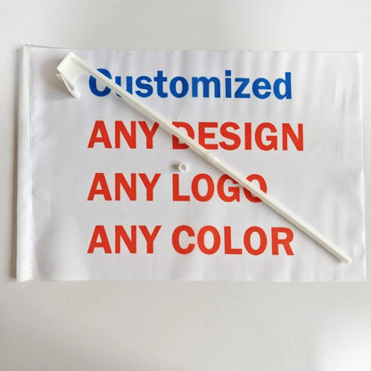 Customizable Car Flag - Personalize with Your Logo or Design, Patriotic Banner for Sports Events, Parades & Car Decoration