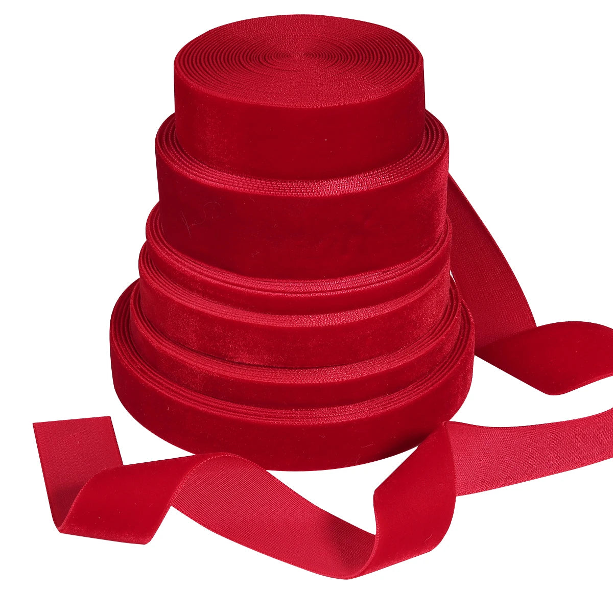 5-10yards/lot Wine Red Single Face Velvet Ribbon For Handmade Gift Bouquet Wrapping Supplies DIY Christmas Home Party Decorat