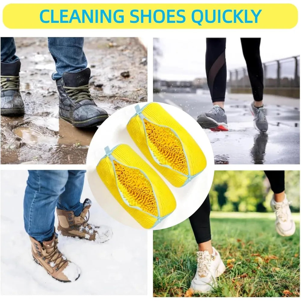 Durable Shoe Washing Machine Bag for All Shoe Types-Yellow with Blue Zipper,Ideal for Sneakers and Casual Shoes,Laundry Wash 