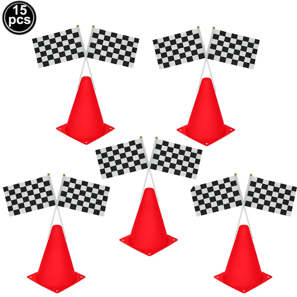Racing Birthday Decorations Road Tablecloth Racetrack Tablecloth Runner Table flag for Kids Car Theme Birthday Party Supplies