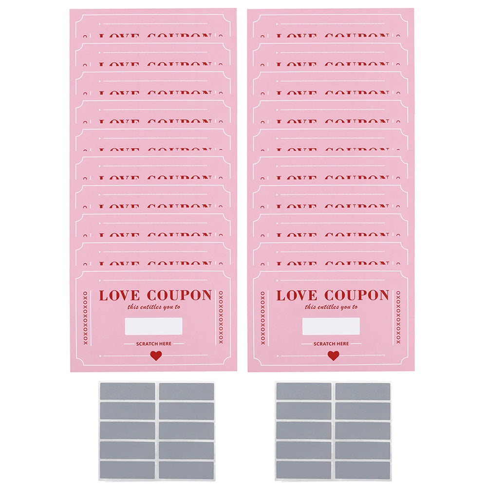 10Pcs/20Pcs Scratch-Off Love Coupons Couple Scratch Off Cards Valentine's Day Wedding Anniversary Creative Gifts