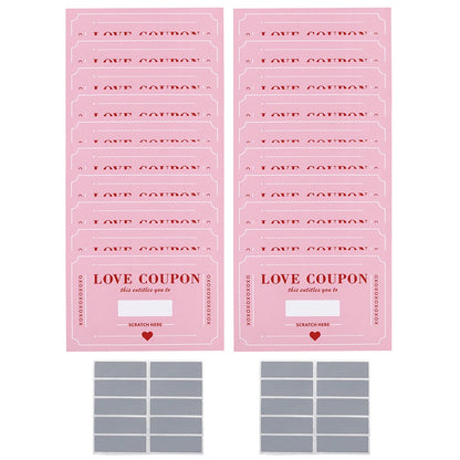 10Pcs/20Pcs Scratch-Off Love Coupons Couple Scratch Off Cards Valentine's Day Wedding Anniversary Creative Gifts