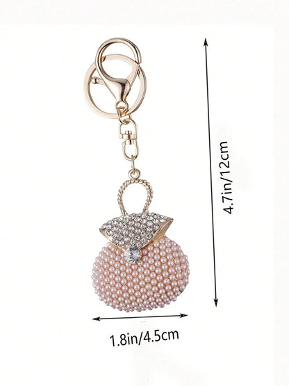 Korean Pearl Beads Diamond Studded Key Chain Advanced Exquisite Bag Pendant Holiday Gifts ﻿ ﻿