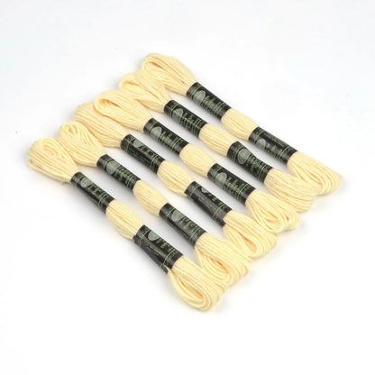 Glow in the Dark Sewing Embroidery Floss Thread 8m/piece 6pcs/set 6 Strands Thread for Cross Stitch - light yellow