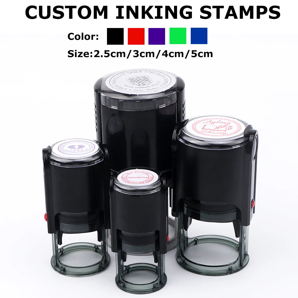 Custom Self-Inking Stamp 25/30/40/50mm Round Logo Design P Personalized Press-type Inking Stamp for Wedding Invitation Envelo