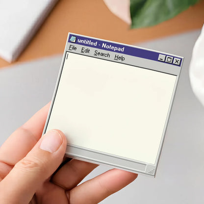 2 PCS 100 Sheets Total, Retro Computer Sticky Notes, Vintage Notepad Memo Pad, Old Windows Style Self-Adhesive Reminder Notes
