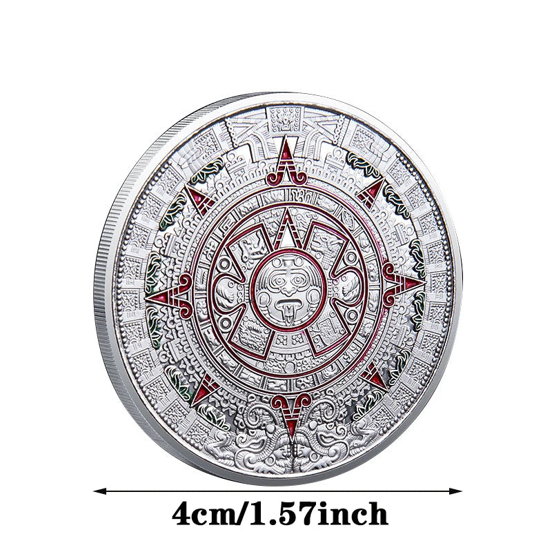 Souvenir Coin Mexico Mayan Aztec Calendar Art Prophecy Culture Gold Coins Collectibles