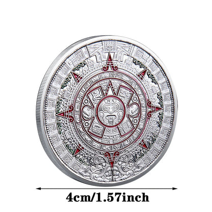 Souvenir Coin Mexico Mayan Aztec Calendar Art Prophecy Culture Gold Coins Collectibles