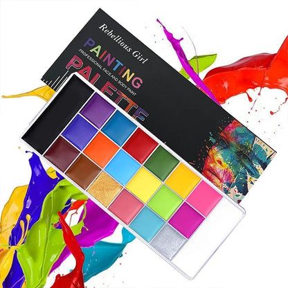 20 Colors Face Body Oil Painting Paint Pigment Non Toxic Safe Kids Flash Tattoo Painting with Brush Art Halloween Cosplay Par