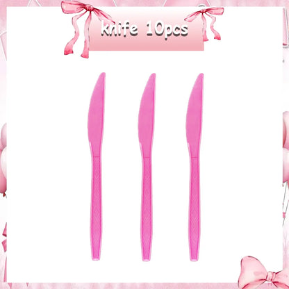 birthday party supplies, Pink Bow Birthday Party Set, personalized birthday decorations, custom birthday banner, party favors