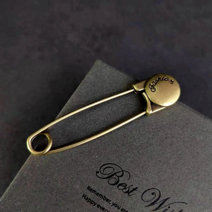 Vintage-Style Letter Safety Pins - Durable Copper, Decorative Shawl Pins for Clothing and Crafts