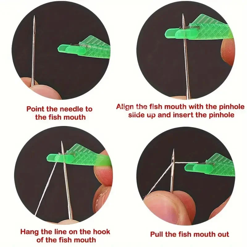 5pcs Auto Needle Threaders for Sewing Machines, Ergonomic Self-Threading Tool with Plastic Handle, Assorted Colors