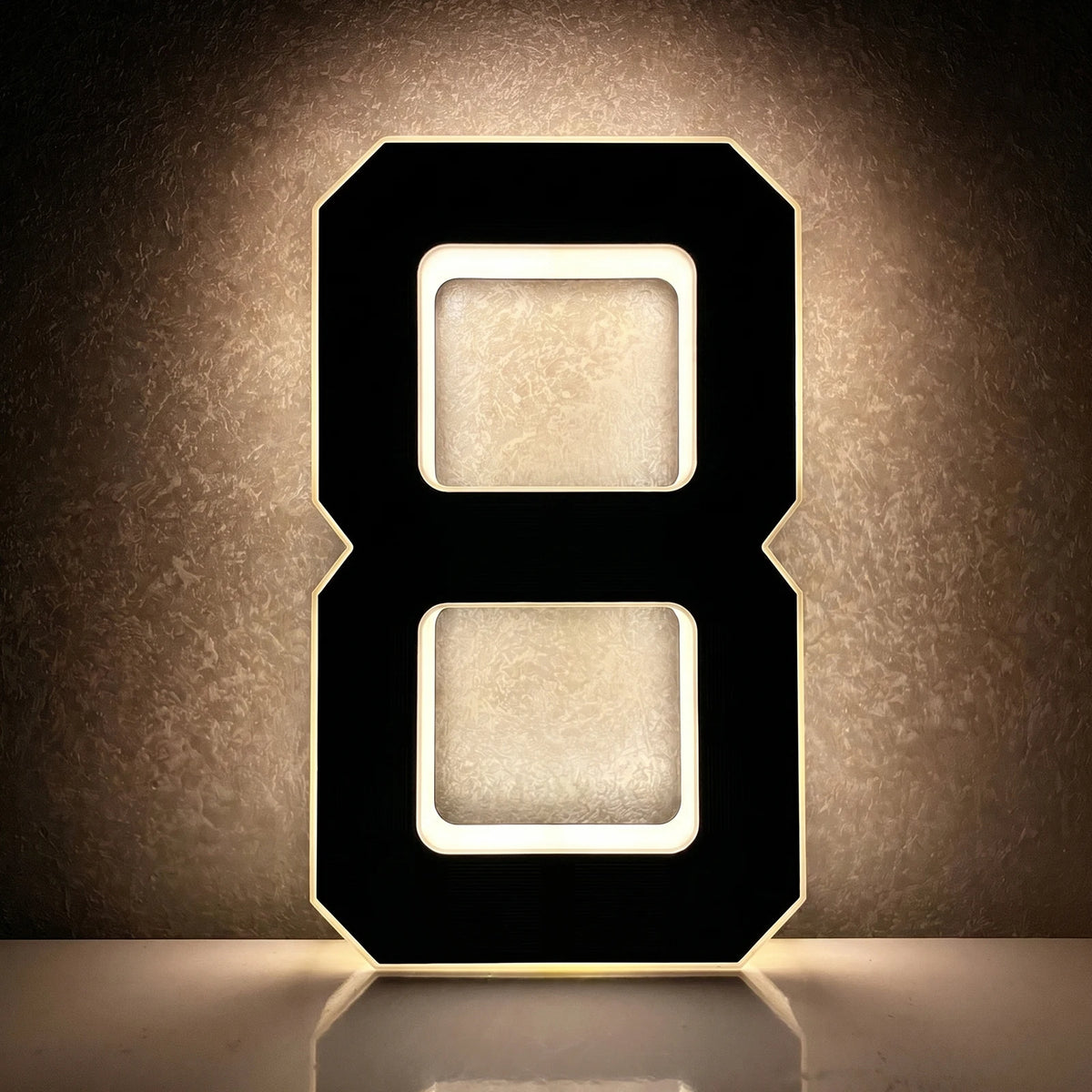 Light Up Address Numbers Dusk To Dawn LED Illuminated Modern Address Sign for Outside House Light Up Courtyard Hotel Bar - Nu
