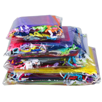 50/100pcs Colorful Organza Gift Bag 5x7 7x9 9x12 10x15 13x18cm Party Wedding Favors Candy Jewelry Packaging Drawstring pouche