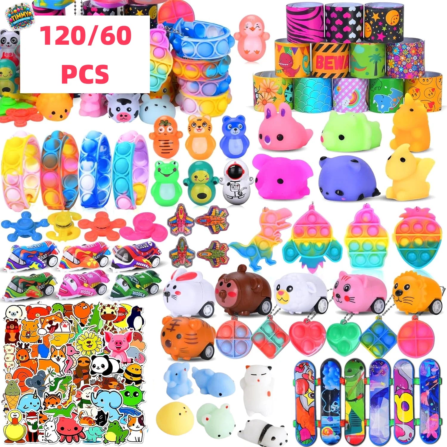 60/120 Party Favors for Kids 14-18, Fidget Toys, Pinata Stuffers, Treasure Chest Box Toys for Classroom, Goodie Bag Stuffers